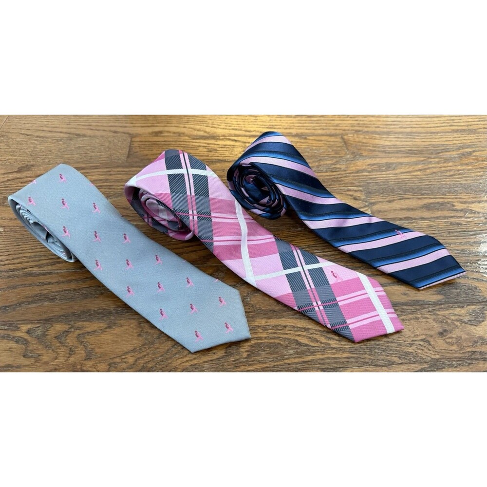 Lot of 3 | Knots For Hope Mens Neck Tie Breast Cancer Awareness Susan G. Komen
